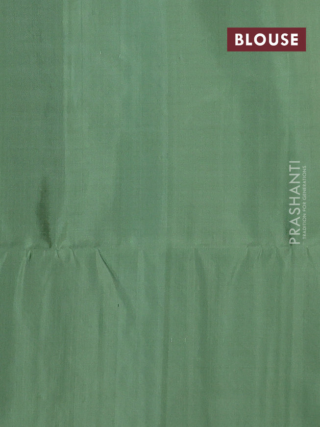 Pure soft silk saree pastel green with allover silver zari woven brocade weaves in borderless style