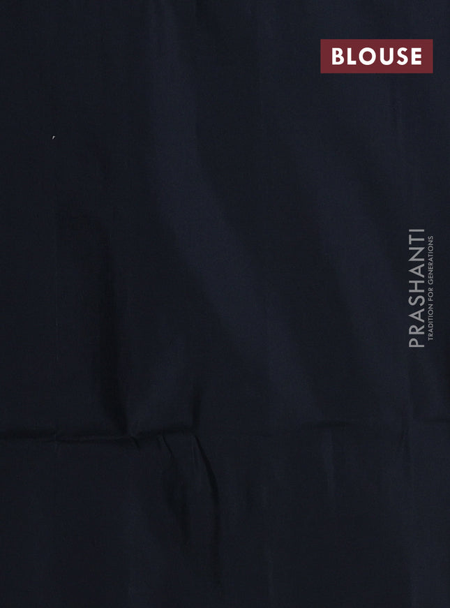 Pure soft silk saree black with allover silver zari woven brocade weaves in borderless style