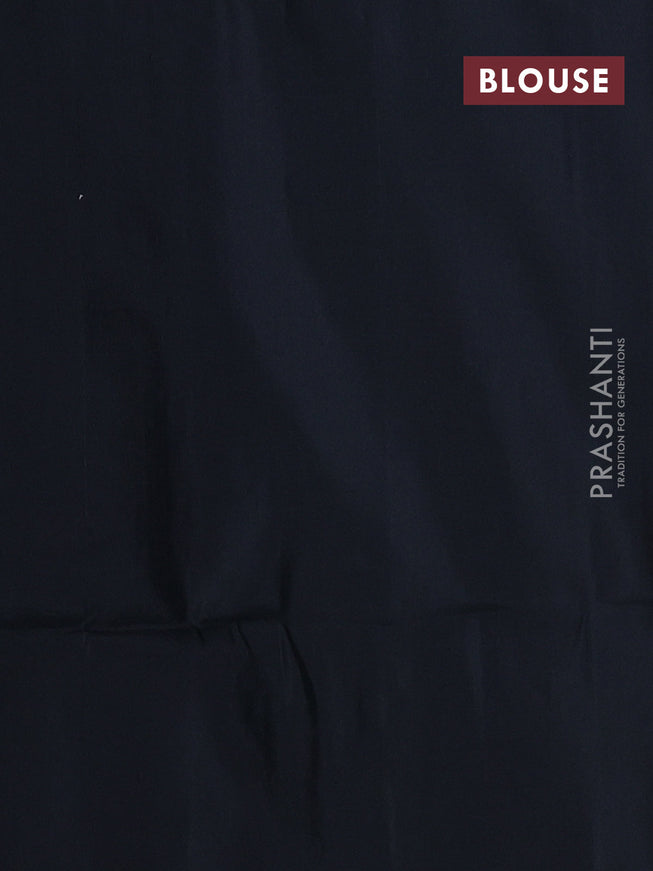 Pure soft silk saree black with allover silver zari woven brocade weaves in borderless style