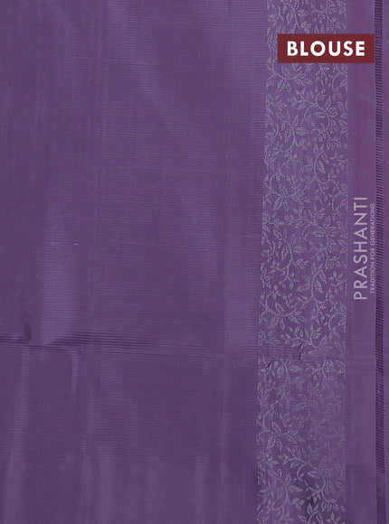 Pure soft silk saree pastel lavender with silver zari woven buttas and rich silver zari woven border