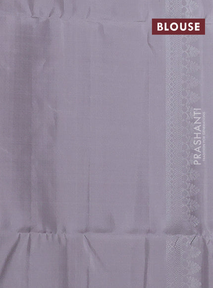 Pure soft silk saree beige with allover silver zari woven brocade weaves and rich silver zari border