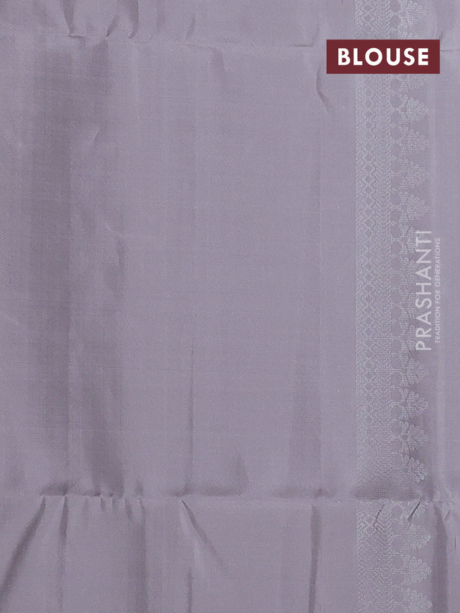 Pure soft silk saree beige with allover silver zari woven brocade weaves and rich silver zari border