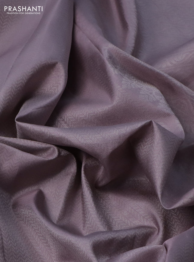 Pure soft silk saree pastel pink with allover silver zari woven brocade weaves and rich silver zari border