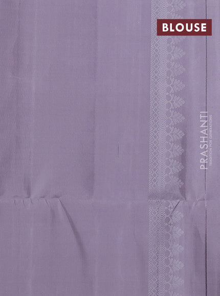 Pure soft silk saree pastel pink with allover silver zari woven brocade weaves and rich silver zari border