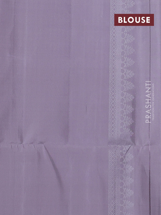 Pure soft silk saree pastel pink with allover silver zari woven brocade weaves and rich silver zari border