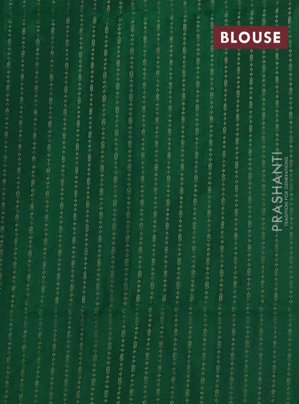 Pure soft silk saree dual shade of pinkish orange and green with allover zari weaves in borderless style