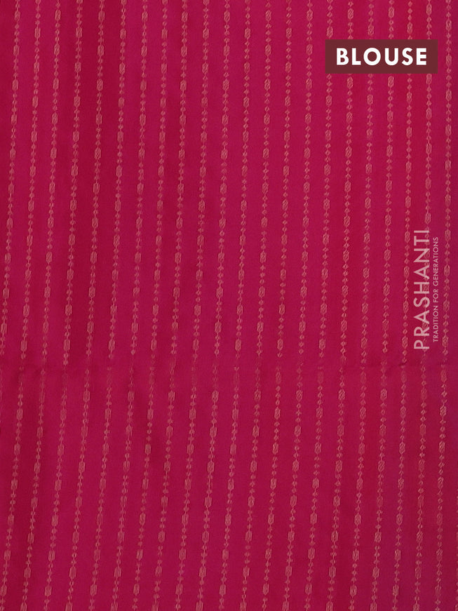 Pure soft silk saree dual shade of bluish green and pink with allover zari weaves in borderless style