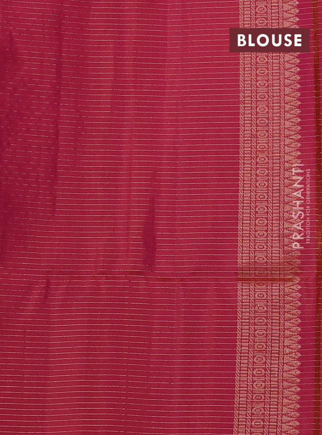 Pure soft silk saree dual shade of pink with allover small zari checks & buttas in borderless style