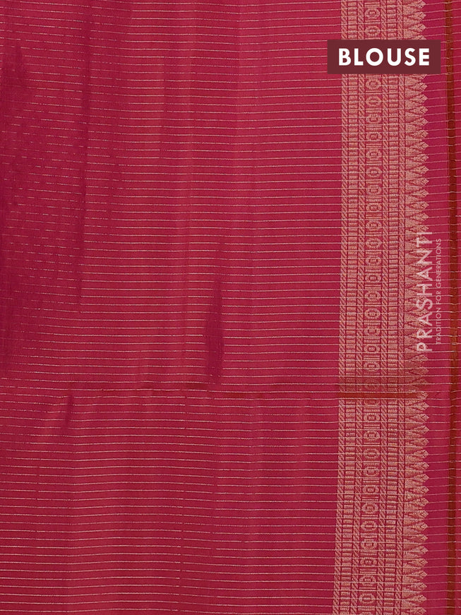Pure soft silk saree dual shade of pink with allover small zari checks & buttas in borderless style