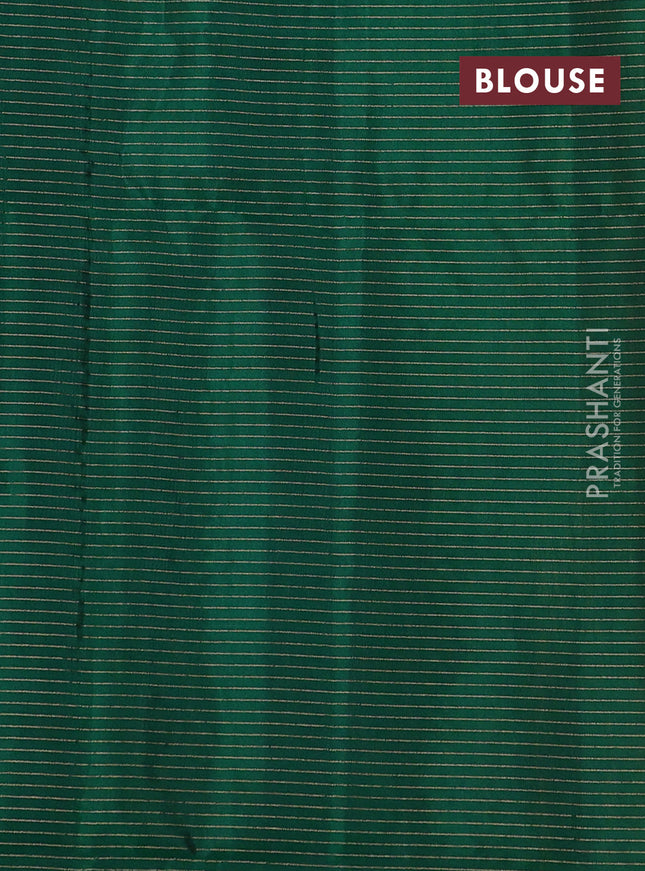 Pure soft silk saree mustard yellow and green with allover small zari checks & buttas in borderless style