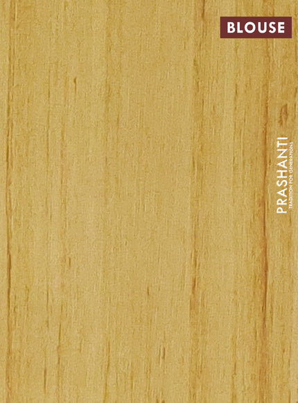 Semi tussar saree yellow and beige with butta prints and madhubani printed pallu