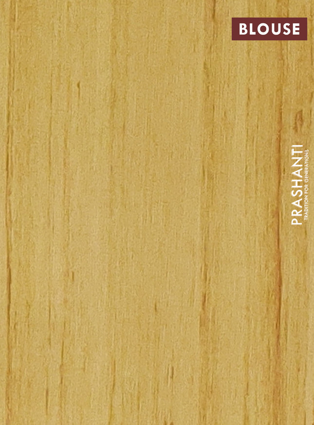 Semi tussar saree yellow and beige with butta prints and madhubani printed pallu