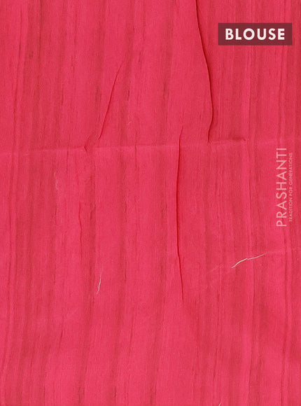 Semi tussar saree pink and beige with bandhini butta prints and mandhubani printed pallu