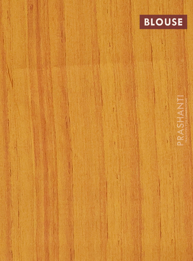 Semi tussar saree mustard yellow and beige with bandhini butta prints and mandhubani printed pallu