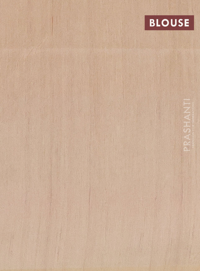 Semi tussar saree dark magenta pink and sandal with bandhini butta prints and printed border