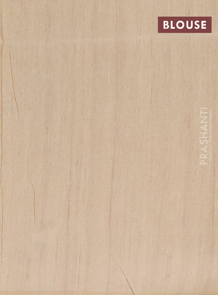 Semi tussar saree cs blue and sandal with bandhini butta prints and printed border