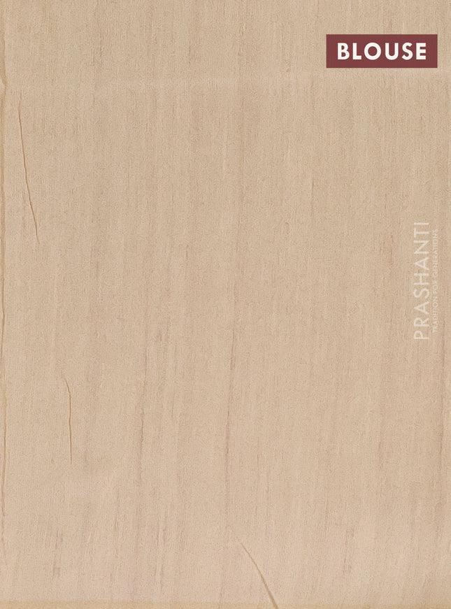 Semi tussar saree cs blue and sandal with bandhini butta prints and printed border