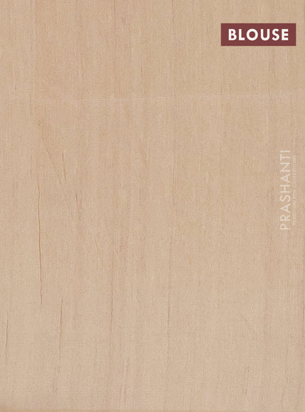 Semi tussar saree orange and sandal with bandhini butta prints and printed border