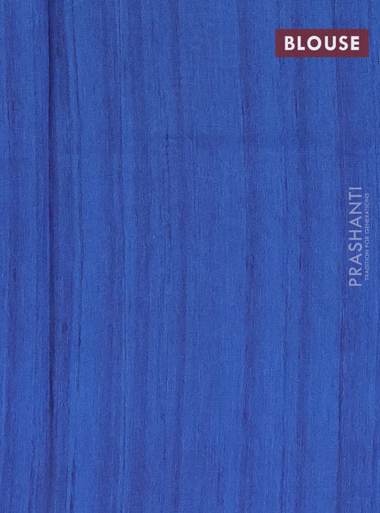 Semi tussar saree blue and beige with allover walri butta prints and printed border