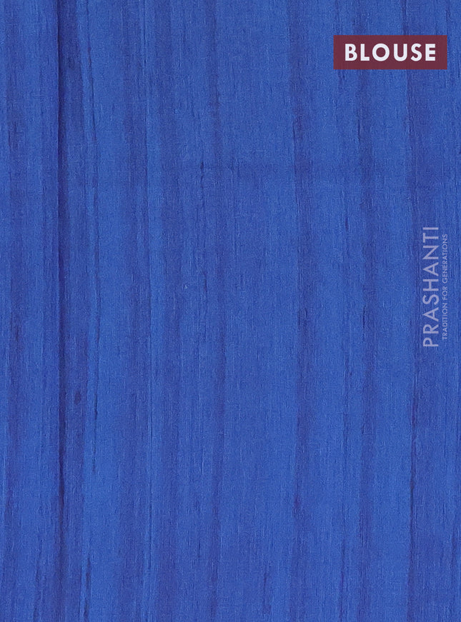 Semi tussar saree blue and beige with allover walri butta prints and printed border