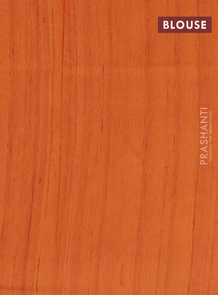 Semi tussar saree orange and beige with allover walri butta prints and printed border