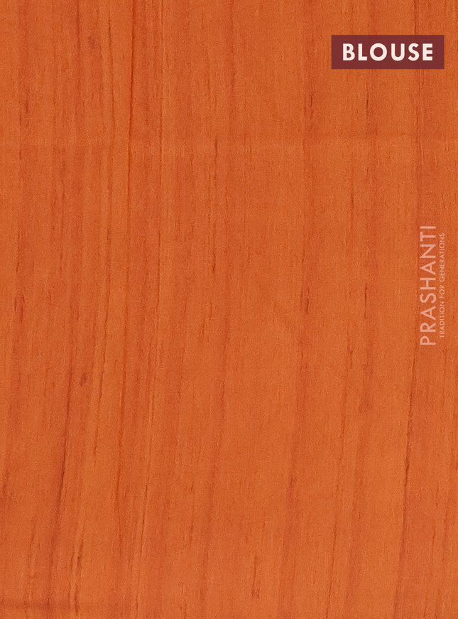 Semi tussar saree orange and beige with allover walri butta prints and printed border