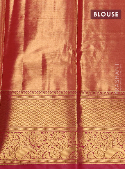 Bangalori tissue silk saree teal green and pink with allover zari woven brocade weaves and long zari woven border