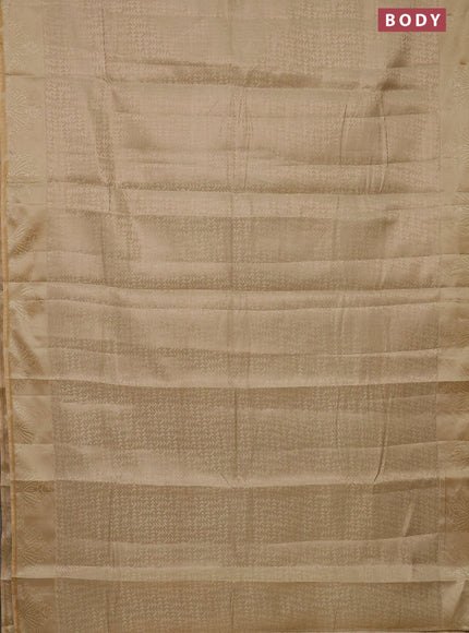 Semi raw silk saree sandal with allover zari weaves and simple border