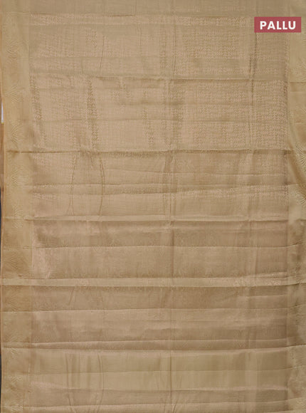 Semi raw silk saree sandal with allover zari weaves and simple border