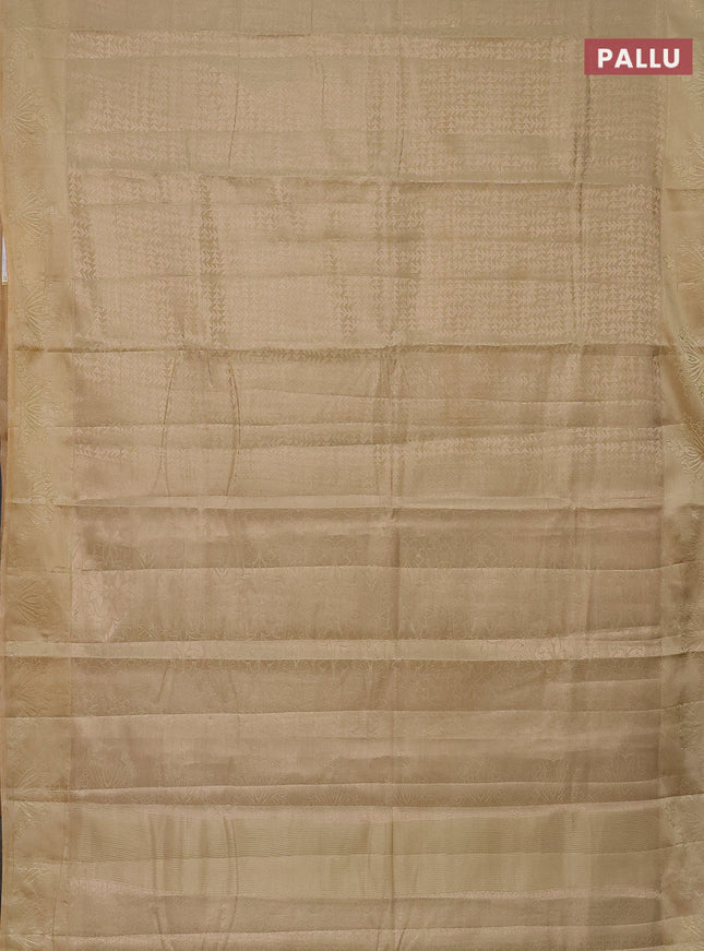 Semi raw silk saree sandal with allover zari weaves and simple border