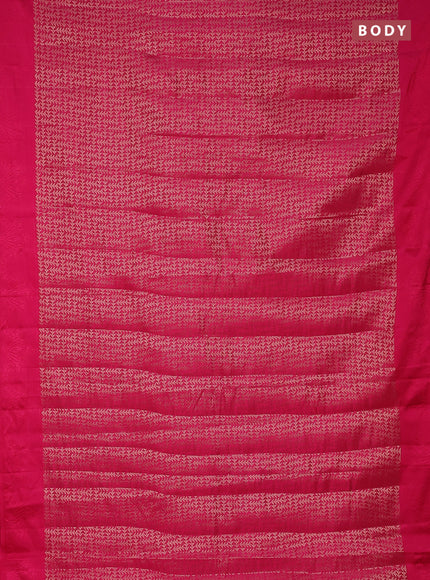 Semi raw silk saree pink with allover zari weaves and simple border