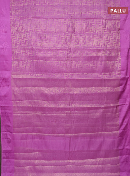 Semi raw silk saree lavender with allover zari weaves and simple border