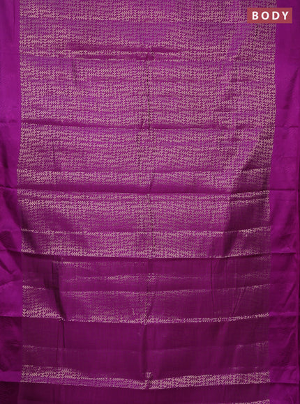 Semi raw silk saree purple with allover zari weaves and simple border