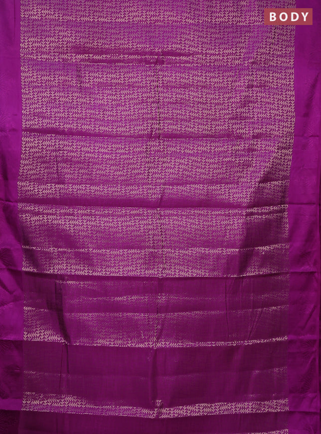 Semi raw silk saree purple with allover zari weaves and simple border