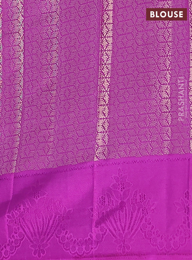 Semi raw silk saree purple with allover zari weaves and simple border