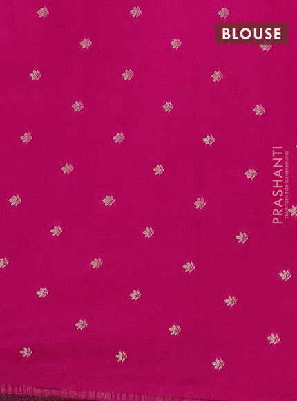 Semi raw silk saree pink with zari weaves & elephant buttas and elephant design zari woven border