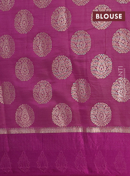Semi raw silk saree purple with zari woven buttas and zari woven simple border