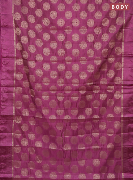 Semi raw silk saree mauve pink with zari woven buttas and zari woven simple border