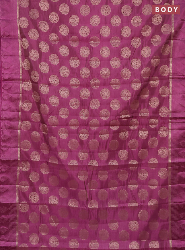 Semi raw silk saree mauve pink with zari woven buttas and zari woven simple border