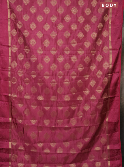Semi raw silk saree mauve pink with zari woven buttas and zari woven simple border