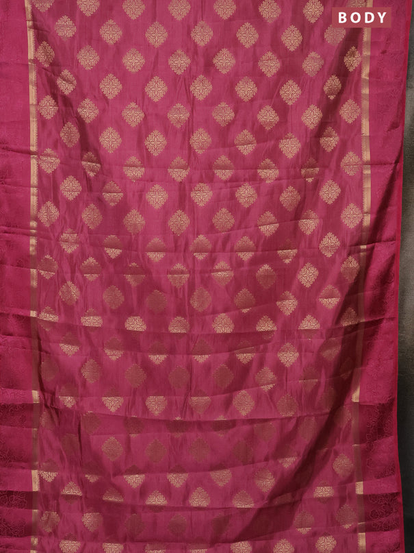 Semi raw silk saree mauve pink with zari woven buttas and zari woven simple border