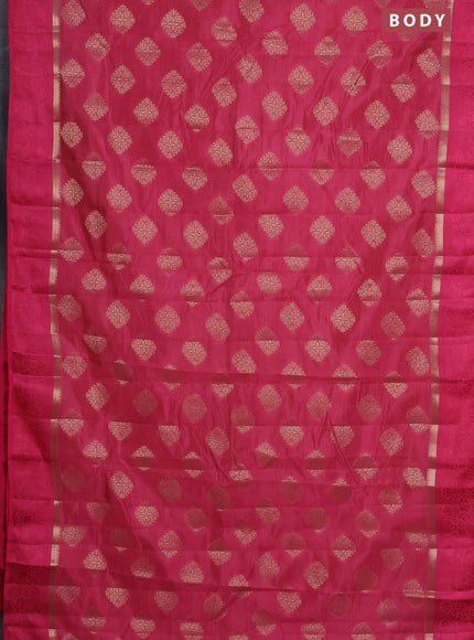 Semi raw silk saree pink with zari woven buttas and zari woven simple border