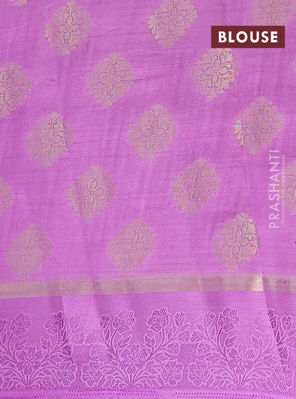Semi raw silk saree lavender with zari woven buttas and zari woven simple border