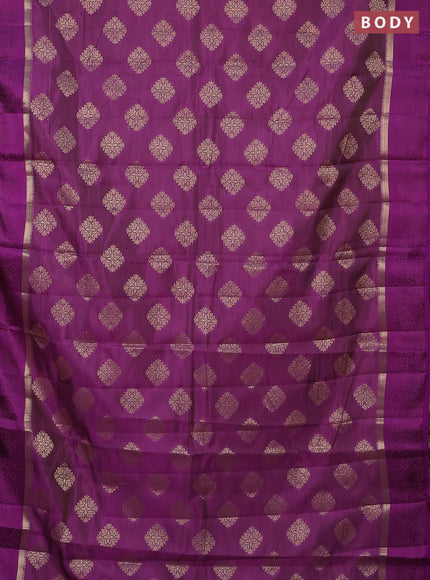 Semi raw silk saree purple with zari woven buttas and zari woven simple border