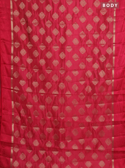 Semi raw silk saree pink with zari woven buttas and zari woven simple border