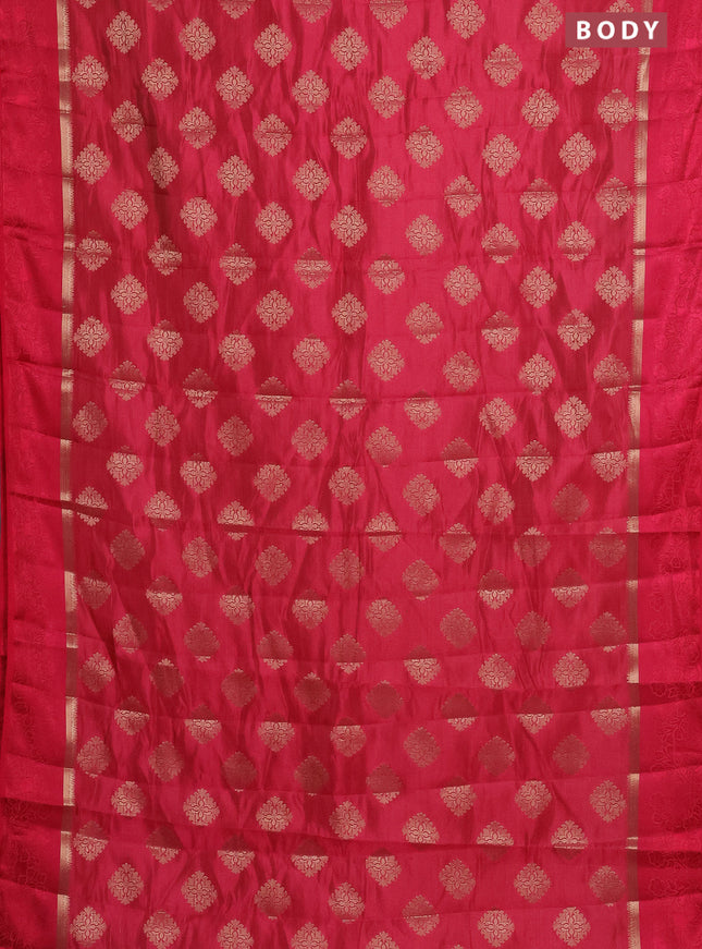 Semi raw silk saree pink with zari woven buttas and zari woven simple border