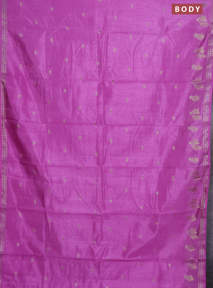 Semi raw silk saree lavender with zari woven buttas and zari woven border