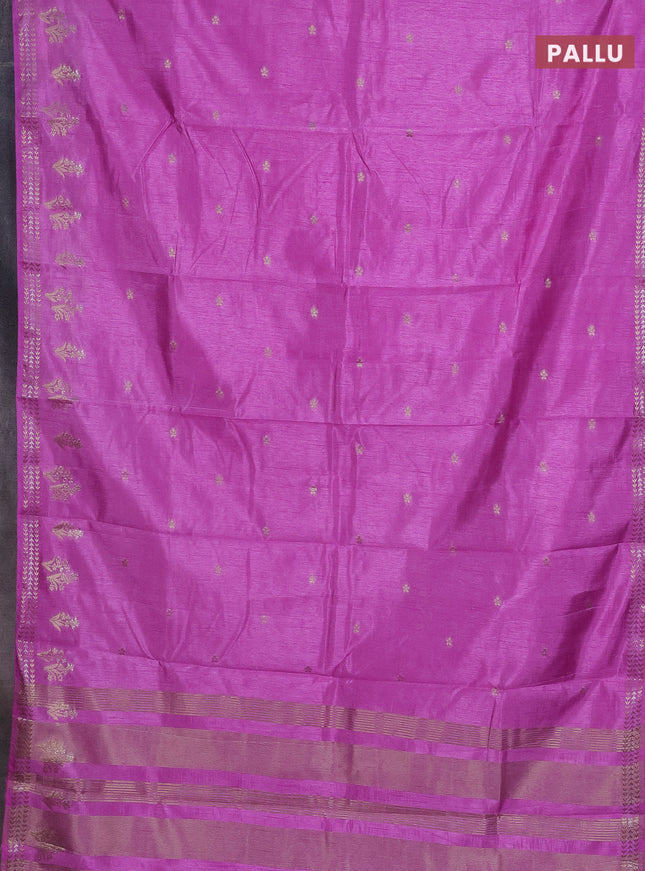 Semi raw silk saree lavender with zari woven buttas and zari woven border