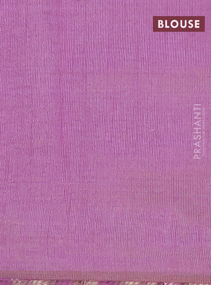 Semi raw silk saree lavender with zari woven buttas and zari woven border