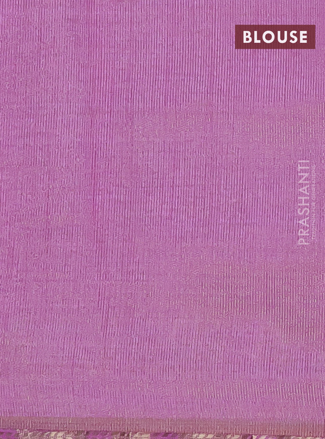 Semi raw silk saree lavender with zari woven buttas and zari woven border